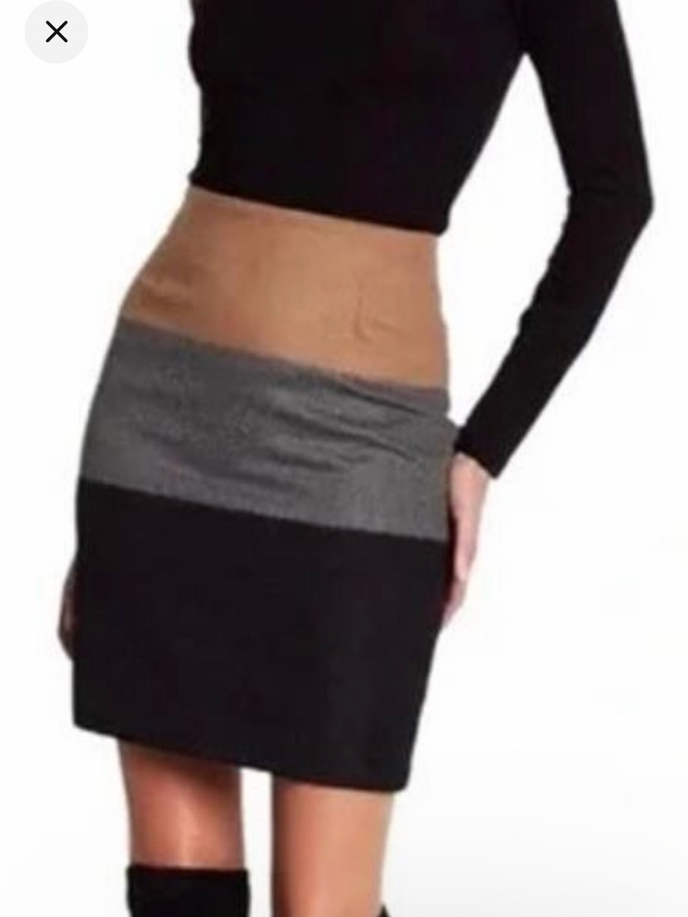 Amanda & Chelsea Black and Gray Colorblock Mini Skirt
